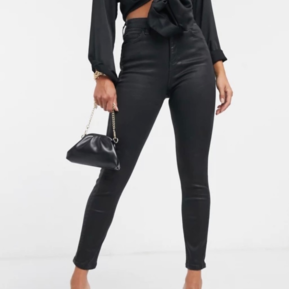 ASOS Black Coated Jeans